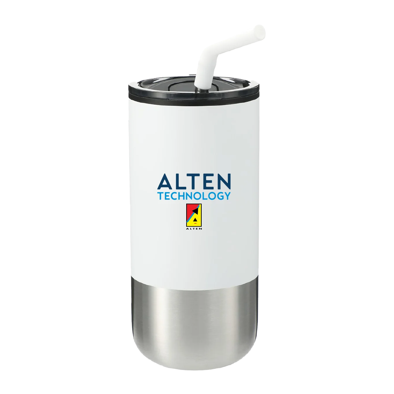 Insulated 16oz Stainless Steel Tumbler with Straw
