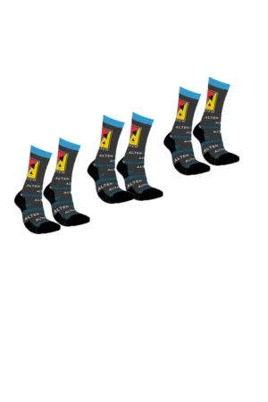3-Pair Bundle - Athletic High Performance Crew Sports Socks